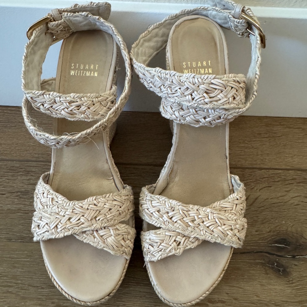 Stuart Weitzman Hoopla Woven Wedge Sandal